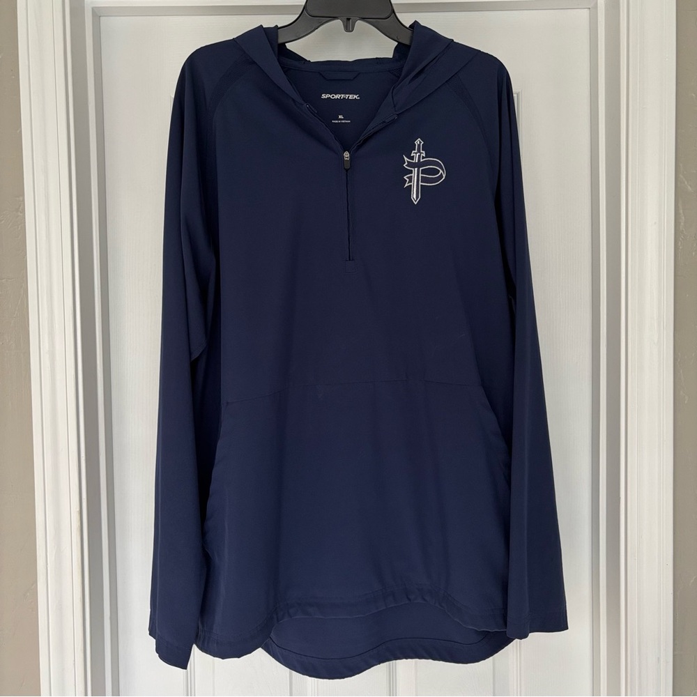 Navy Sport-Tek Hooded Zip-Up Pace Academy Jacket